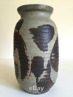 Vtg 1965 MID Century Organic Modern Studio Pottery Stoneware Signed Ceramic Vase