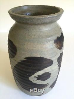 Vtg 1965 MID Century Organic Modern Studio Pottery Stoneware Signed Ceramic Vase