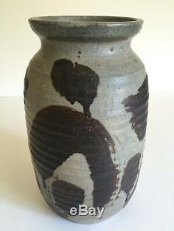 Vtg 1965 MID Century Organic Modern Studio Pottery Stoneware Signed Ceramic Vase