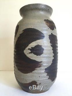 Vtg 1965 MID Century Organic Modern Studio Pottery Stoneware Signed Ceramic Vase