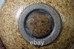 Vtg 1970s Studio Art Pottery Stoneware Bowl Incised Design Abstract Fish Signed