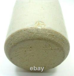 Vtg 1984 Art Pottery Vase Brown Gray Hand Dipped Glaze Lofts Mill Bloomington IL