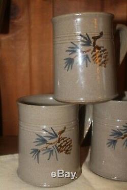 Vtg 1990 Jugtown Ware Studio Pottery Hand Thrown Glazed Coffee Mugs
