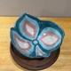 Vtg 1991 David Batz Signed Studio Pottery Bowl Postmodern Abstract Teal Pink 10