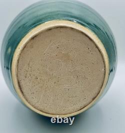 Vtg 1995 Ben Owen III Dogwood Vase 10 Patina Green Glaze Signed Early Work