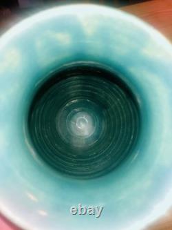 Vtg 1995 Ben Owen III Dogwood Vase 10 Patina Green Glaze Signed Early Work