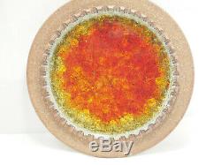 Vtg 70 Robert Maxwell Earthgender Modern Studio Art Pottery Ashtray color glass