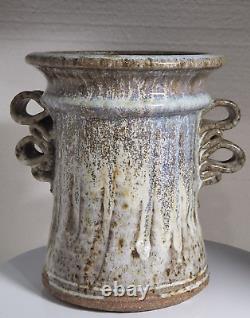 Vtg 70's Studio Ceramic art Pottery Vase Vessel 7 SHINAO glaze MALCOLM DAVIS