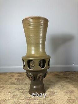 Vtg 70s Pottery Studio Vase Handcrafted 20 Ronald McDonald 8 Characters MCM