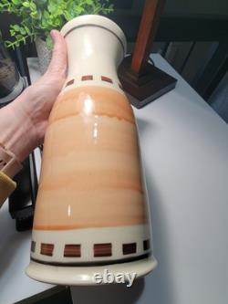 Vtg 80s John Paige David Thorbeck Memphis Studio Pottery Signed Sgraffito scene