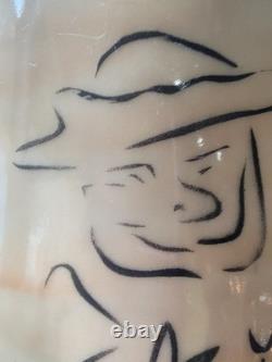 Vtg 80s John Paige David Thorbeck Memphis Studio Pottery Signed Sgraffito scene