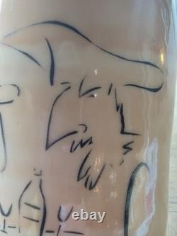 Vtg 80s John Paige David Thorbeck Memphis Studio Pottery Signed Sgraffito scene