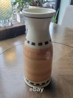 Vtg 80s John Paige David Thorbeck Memphis Studio Pottery Signed Sgraffito scene