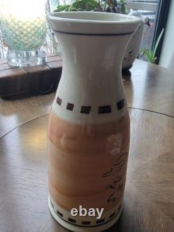 Vtg 80s John Paige David Thorbeck Memphis Studio Pottery Signed Sgraffito scene