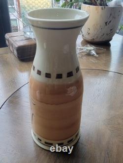 Vtg 80s John Paige David Thorbeck Memphis Studio Pottery Signed Sgraffito scene