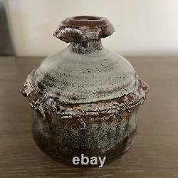 Vtg Abe Cohn Studio Art Pottery Weed Pot Vase Midcentury Modernist Wisc Abraham