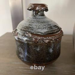 Vtg Abe Cohn Studio Art Pottery Weed Pot Vase Midcentury Modernist Wisc Abraham