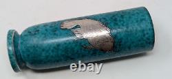 Vtg. Art Deco Wilhelm Kage GUSTAVSBERG ARGENTA VASE Sterling Silver Fish Overlay
