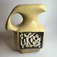 Vtg Art Pottery Brutalist Handled Vase With Abstract Panels Of People & Town 7