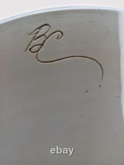 Vtg BARBARA CAVENDER Southern Pottery, Studio Art Ceramic Dish, Artist Signed