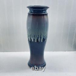Vtg Bill Campbell Studio Art Pottery Vase Crystalline Drip Glaze 13 1/2