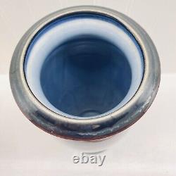 Vtg Bill Campbell Studio Art Pottery Vase Crystalline Drip Glaze 13 1/2