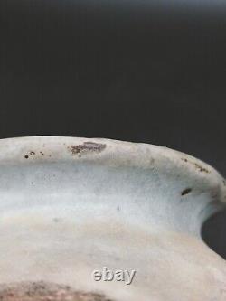 Vtg Brutalist Studio Pottery Vase Stoneware Drip Glaze Signed