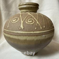 Vtg Carol Rosenbloom Studio, NC, Art Pottery Stoneware Vase, 1970's