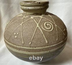 Vtg Carol Rosenbloom Studio, NC, Art Pottery Stoneware Vase, 1970's