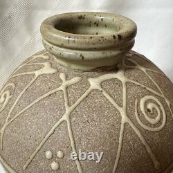 Vtg Carol Rosenbloom Studio, NC, Art Pottery Stoneware Vase, 1970's