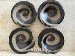 Vtg Dale Donovan Studio Pottery Plates Swirl Spiral Coil Modernist Abstract 4