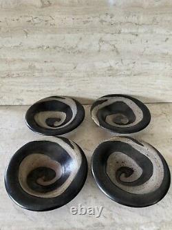 Vtg Dale Donovan Studio Pottery Plates Swirl Spiral Coil Modernist Abstract 4