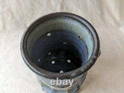 Vtg Elmer Taylor Studio Pottery Handmade Stoneware Footed Vase / Brush Pot