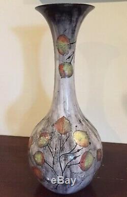 Vtg Fred Devlin Autumn Leaves Aspen Colorado Artisan Studio Ceramic Pottery HUGE