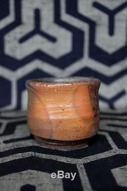 Vtg Japanese BIZEN studio pottery vase bottle ceramic tea ceremony Zen clay fire