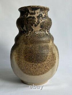 Vtg John Moakley Studio Art Pottery Vase MCM 1960s Modernist Brutalist Glaze