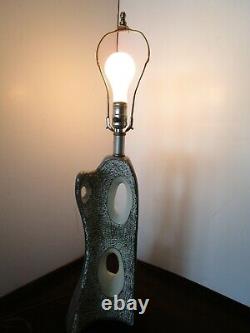 Vtg KELBY Studio ART Pottery Table LAMP Biomorphic Freeform Signed 1950-60's