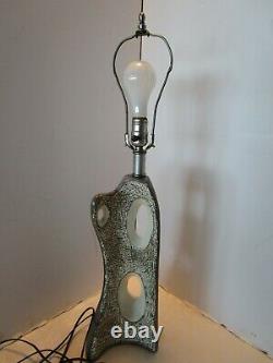 Vtg KELBY Studio ART Pottery Table LAMP Biomorphic Freeform Signed 1950-60's