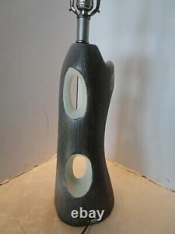 Vtg KELBY Studio ART Pottery Table LAMP Biomorphic Freeform Signed 1950-60's