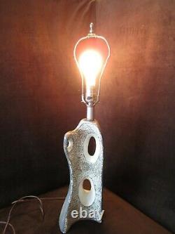 Vtg KELBY Studio ART Pottery Table LAMP Biomorphic Freeform Signed 1950-60's