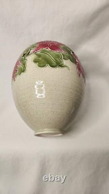 Vtg Kathy Smallwood Studio Art Pottery Vase with Floral Cutout Accents 1989