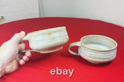 Vtg Large Eric O'Leary Tariki Studio Art Pottery MCM Mug Cup 2 Lot Stoneware