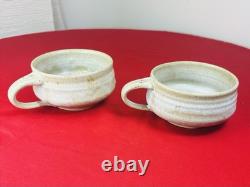 Vtg Large Eric O'Leary Tariki Studio Art Pottery MCM Mug Cup 2 Lot Stoneware