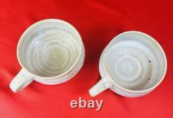 Vtg Large Eric O'Leary Tariki Studio Art Pottery MCM Mug Cup 2 Lot Stoneware