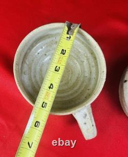 Vtg Large Eric O'Leary Tariki Studio Art Pottery MCM Mug Cup 2 Lot Stoneware