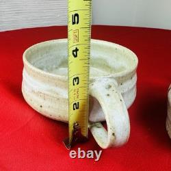 Vtg Large Eric O'Leary Tariki Studio Art Pottery MCM Mug Cup 2 Lot Stoneware