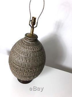 Vtg Large Studio Pottery Ceramic Table Lamp Cressey Kinzie Mid Century Modern