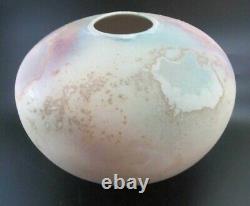 Vtg Large Tony Evans Bulbous Raku Ancient Sands Studio Art Pottery Vase