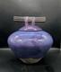 Vtg MARK HINES Studio RAKU Art Pottery XLG Lidded Vessel PURPLE! 11&frac12;x11&frac12;