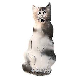 Vtg MARY GATES DEWEY STUDIO POTTERY Ceramic CAT 2002 Small Chip On Ear